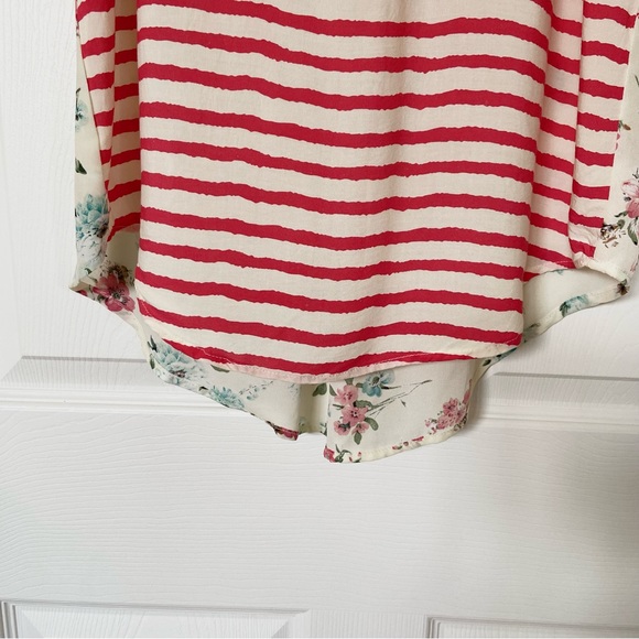 Fun 2 Fun Striped & Floral Sleeveless Blouse - Picture 7 of 10